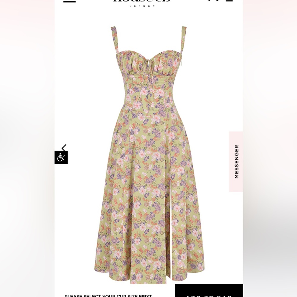 HOUSE OF CB CARMEN PEONY PRINT BUSTIER SUNDRESS NWT